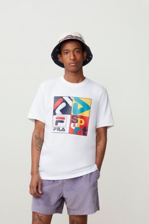 FILA Jasper Tee Shirts White,Mens Clothing | CA.KXCPMT309